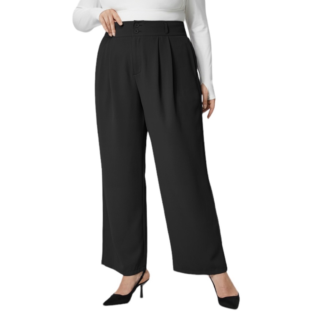 Halara High Waisted Shirred Plicated Straight Leg Suit Pants